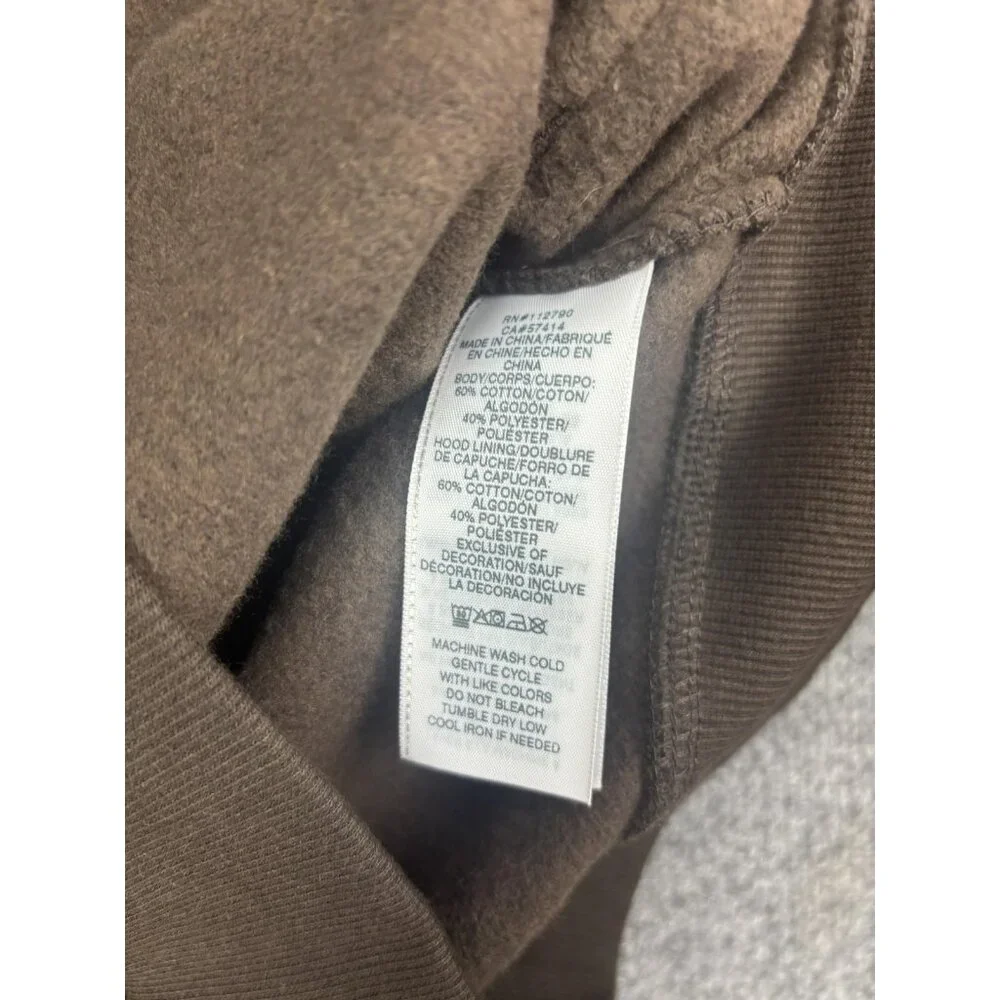 True Religion Hoodie Mens Medium Brown Full Zip Fleece Sweatshirt Buddha Graphic